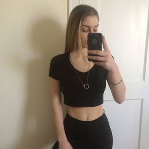 Basics Black Crop Top